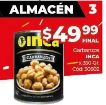 Diarco Inca Garbanzos x 350 gr oferta