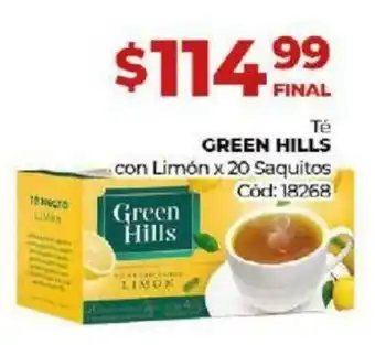 Diarco Green Hills Té con Limón x 20 Saquitos oferta