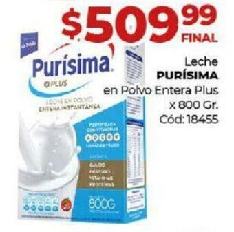 Diarco Leche Purísima en Polvo Entera Plus x 800gr oferta