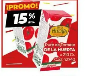 Diarco De La Huerta Pure de Tomate x 210gr oferta