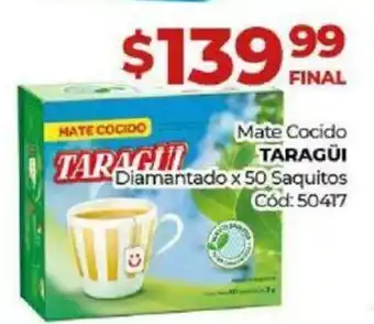 Diarco Taragúi Mate Cocido Diamantado x 50 Saquitos oferta