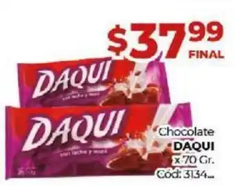 Diarco Daqui Chocolate x 70gr oferta