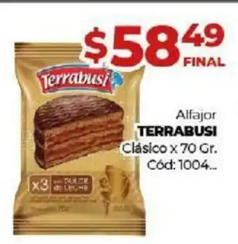 Diarco Terrabusi Alfajor Clásico x 70gr. oferta