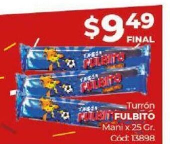 Diarco Fulbito Turrón Mani x 25 gr oferta
