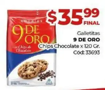 Diarco 9 De Oreo Galletitas Chips Chocolate x 120gr oferta