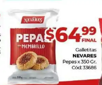 Diarco Nevares Galletitas Pepas x 350gr oferta
