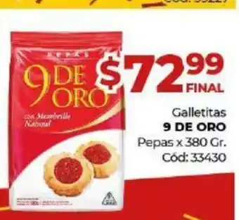 Diarco 9 De Oro Galletitas Pepas x 380gr oferta