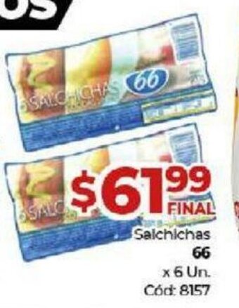 Diarco 66 Salchichas x 6un oferta