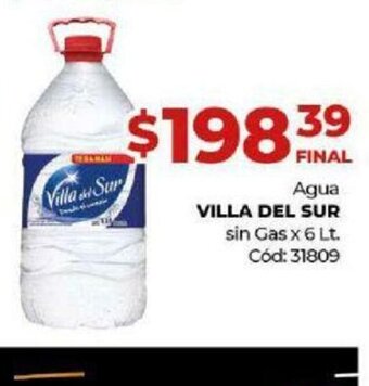 Diarco Villa Del Sur Agua sin Gas x 6 Lt oferta
