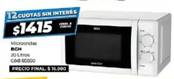 BGH Microondas 20 Litros