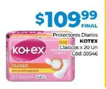 Diarco Kotex Protectores Diarios Clasicos x 20 Un oferta