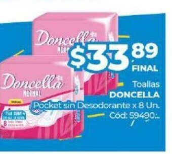 Diarco Doncella Toallas Pocket sin Desodorante x 8 un. oferta