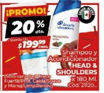 Diarco Head & Shoulders Shampoo y Acondicionador x 180ml oferta