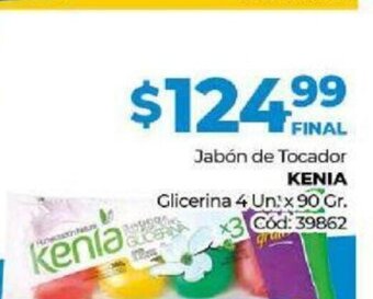 Diarco Kenia Jabón de Tocador Glicerina 4 Un x 90 Gr. oferta