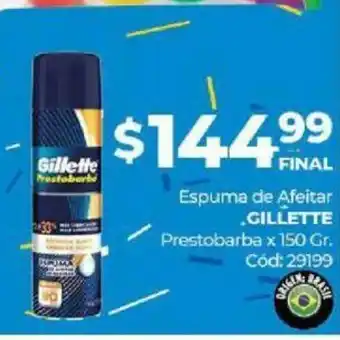 Diarco Gillette Espuma de Afeitar Prestobarba x 150 Gr. oferta