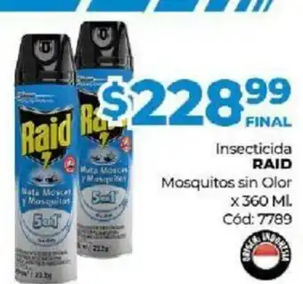 Diarco Raid Insecticida Mosquitos sin Olor x 360 ml oferta