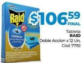 Diarco Raid Tableta Doble Accion x 12 Un. oferta