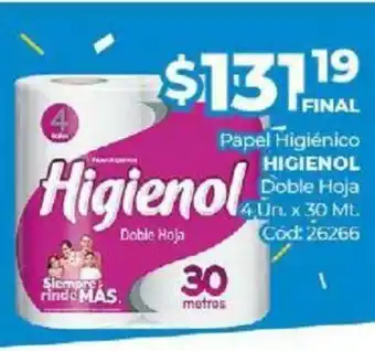 Diarco Higienol Papel higienico Doble Hoja 4x30Mt oferta