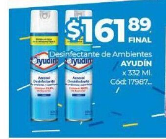 Diarco Ayudin Desinfectante de Ambientes x 332 ml oferta