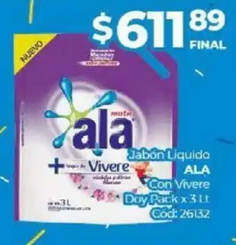 Diarco Ala Jabón Liquido Con Vivere Doy Pack x 3Lt oferta