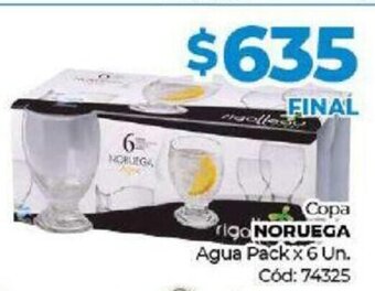 Diarco Copa Noruega Agua Pack x 6 Un. oferta