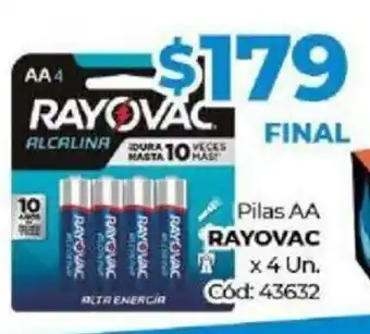 Diarco Rayovac Pilas AA x 4 Un. oferta