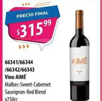 Micropack Vino Aimé Malbec-Sweet-Cabernet Sauvignon-Red Blend x 750cc oferta