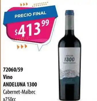 Micropack Vino Andeluna 1300 Cabernet-Malbec x 750cc oferta