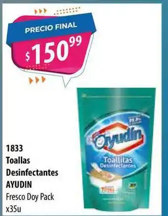 Micropack Toallas Desinfectantes Ayudin Fresco Doy Pack x 35u oferta