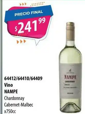 Micropack Vino Nampe Chardonnay Cabernet-Malbec x 750cc oferta
