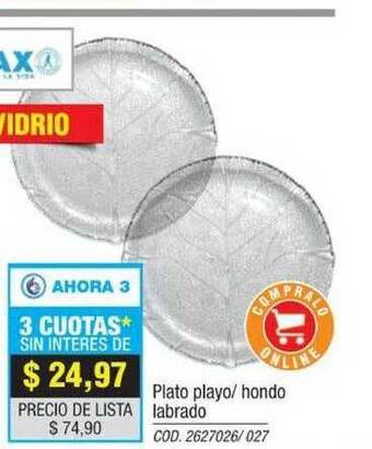 Rio Shop Deco Plato Playo Hondo Labrado oferta