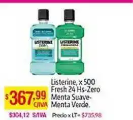 Medamax Listerine Fresh Zero Mental Suave Mental Verde oferta