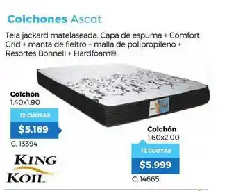 Pardo Hogar King Koil Colchones Ascot oferta
