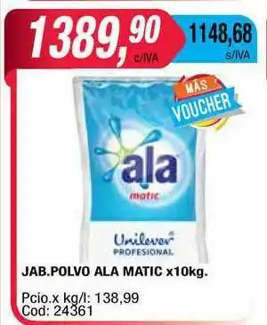 Maxiconsumo Jab. Polvo Ala Matic x 10kg oferta