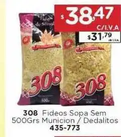 Hipermay 308 Fideos Sopa Sem 5000grs Municion / Dedalitos 435-773 oferta