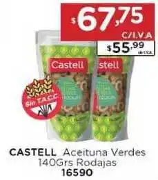 Hipermay Castell Aceituna Verdes 140grs Rodajas 16590 oferta
