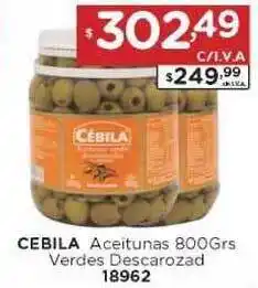 Cebila Aceitunas 800grs Verdes Descarozad 18962