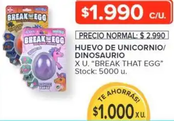 Carrefour BREAK THAT EGG HUEVO DE UNICORNIO/ DINOSAURIO X U oferta