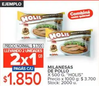 Carrefour HOLIS MILANESAS DE POLLO X 500G oferta