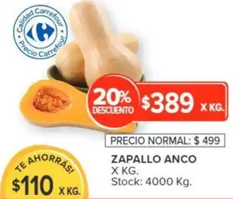 Carrefour ZAPALLO ANCO X KG oferta