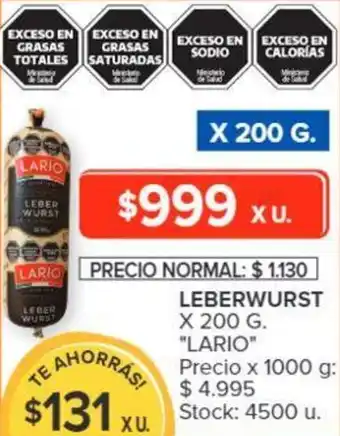 Carrefour LEBERWURST X 200G oferta