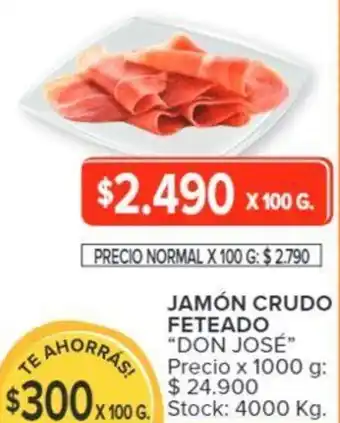 Carrefour JAMÓN CRUDO FETEADO X 100G oferta
