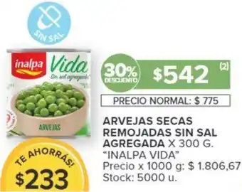 Carrefour ARVEJAS SECAS REMOJADAS SIN SAL AGREGADA X 300G oferta