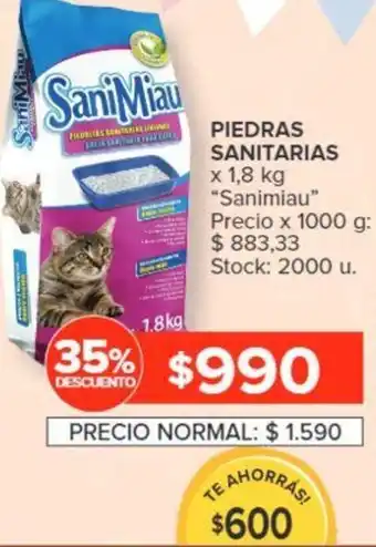 Carrefour PIEDRAS SANITARIAS x 1,8kg oferta