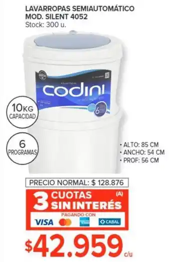 Carrefour LAVARROPAS SEMIAUTOMÁTICO MOD. SILENT 4052 10KG oferta