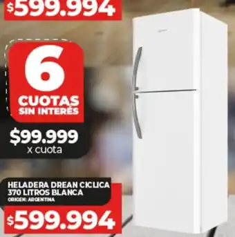 Supermayorista Vital HELADERA DREAN CICLICA 370 LITROS BLANCA oferta
