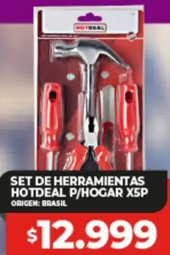 Supermayorista Vital SET DE HERRAMIENTAS HOTDEAL P/HOGAR X5P oferta