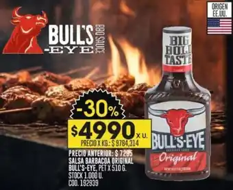 Coto SALSA BARBACOA ORIGINAL BULL'S-EYE, PET X 510G oferta