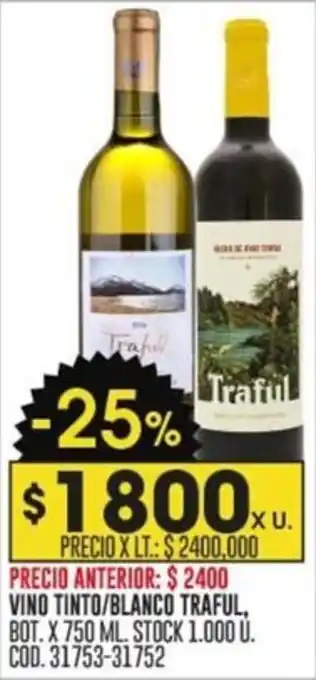 Coto VINO TINTO/BLANCO TRAFUL BOT. X 750ML oferta