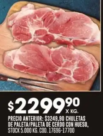 Coto CHULETAS DE PALETA/PALETA DE CERDO CON HUESO X KG oferta